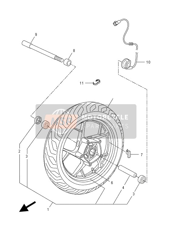 Yamaha YP125R (MBL2) 2015 Rueda delantera para un 2015 Yamaha YP125R (MBL2)